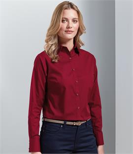 Premier Ladies Long Sleeve Poplin Shirt
